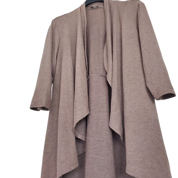 Studio Works Cardigan Sweater Women's Large Brown Office Open Front Soft Cozy - Picture 2 of 10